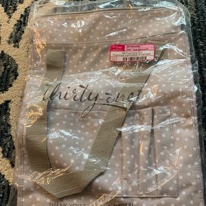 NIB Tall Organizing Tote In Taupe Dancing Dot